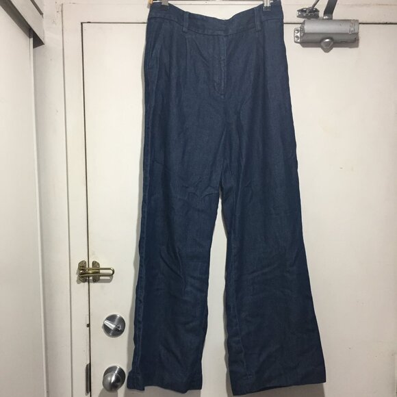 TALBOTS DENIM WIDE LEG PANTS SIZE 8 - Picture 6 of 11